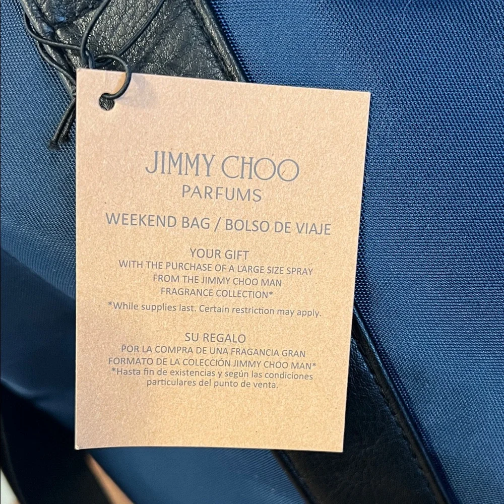 Jimmy Choo Blue and Black Unisex Duffel Bag
